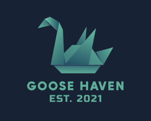 Goose - Goose Origami Craft logo design