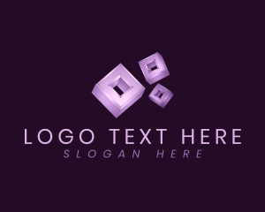 3d - Block Cube 3D logo design