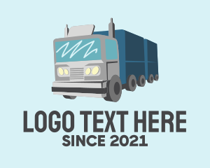 Delivery Service - Long Haul Truck logo design