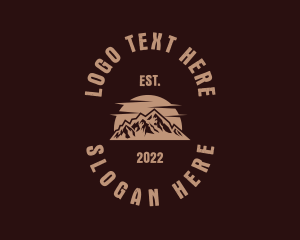 Campground - Mountain Peak Nature logo design