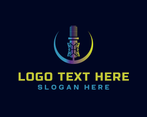 Podcast - Microphone Studio Media logo design