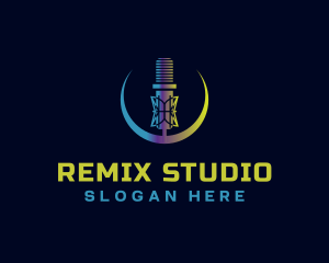 Microphone Studio Media logo design