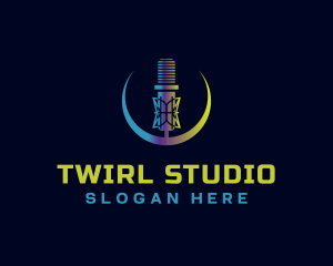 Microphone Studio Media logo design