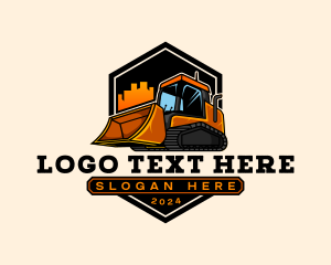 Skidsteer - Excavator Backhoe Digger logo design