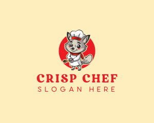 Cute Wolf Chef logo design