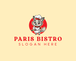 Cute Wolf Chef logo design