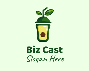 Fruit Shake - Green Avocado Smoothie logo design