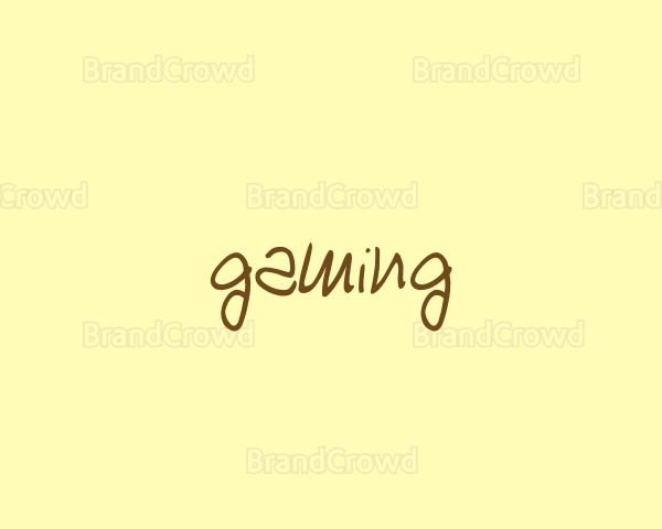 Handwritten Brown Text Font Logo