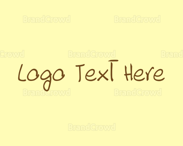 Handwritten Brown Text Font Logo