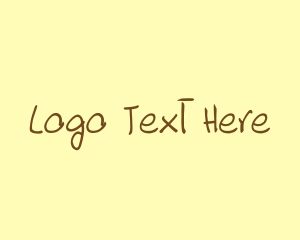 Yellow - Handwritten Brown Text Font logo design
