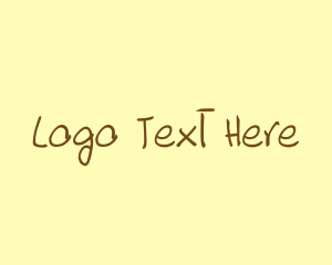 Youtube - Handwritten Brown Text Font logo design