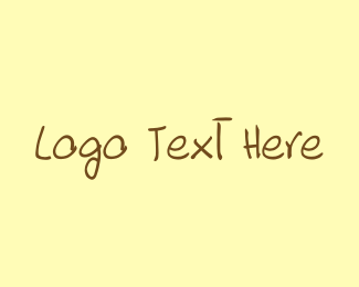 Handwritten Brown Text Font Logo