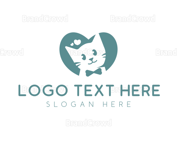 Kitten Veterinary Pet Care Logo