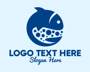 Wildlife Conservation - Blue Swimming Fish logo design