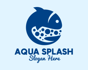 Swimming - Blue Swimming Fish logo design