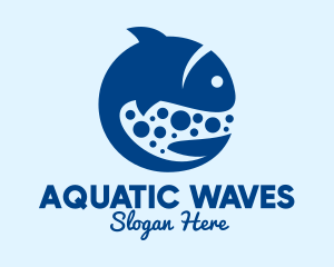 Swimming - Blue Swimming Fish logo design