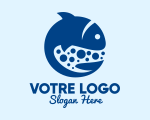 Seafood - Blue Swimming Fish logo design