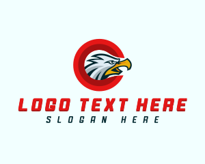 Military - Eagle Falcon Bird Letter C logo design