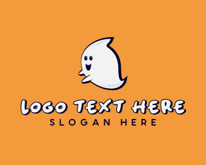 Spooky Cartoon Ghost logo design