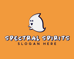 Spooky Cartoon Ghost logo design