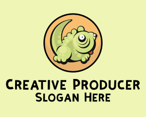 Exotic - Cute Cartoon Lizard logo design