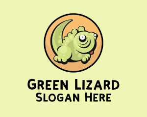 Cute Cartoon Lizard logo design