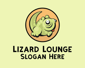 Cute Cartoon Lizard logo design
