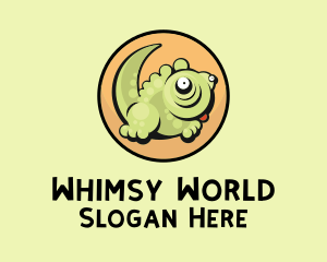 Silly - Cute Cartoon Lizard logo design