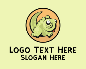 Exotic - Cute Cartoon Lizard logo design