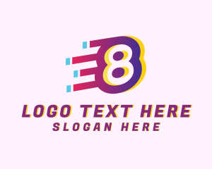 Glitch - Speedy Number 8 Motion Business logo design