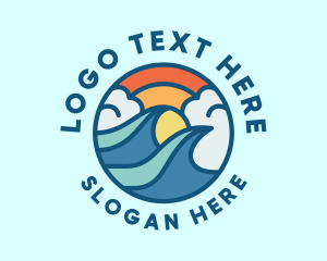 Sea - Summer Tsunami Wave logo design