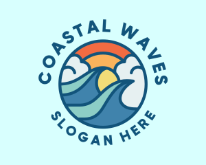 Summer Tsunami Wave logo design