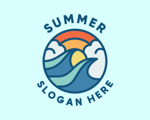 Summer Tsunami Wave logo design