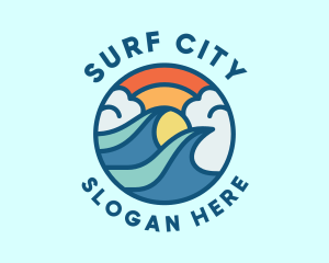 Summer Tsunami Wave logo design