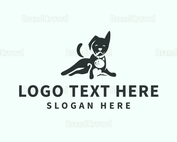 Dog & Cat Negative Space Logo