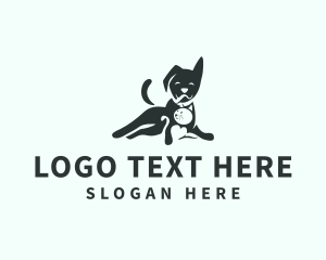 Dog & Cat Negative Space logo design