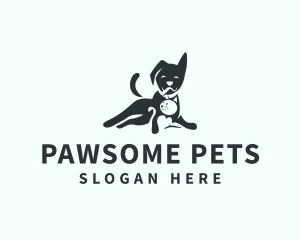 Pets - Dog & Cat Negative Space logo design