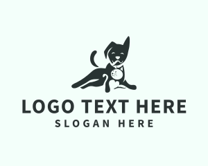 Cat - Dog & Cat Negative Space logo design