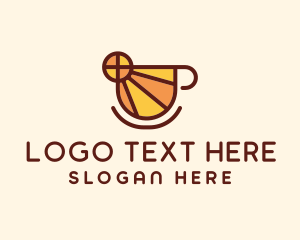 Tea Cup - Stained Glass Cafe logo design