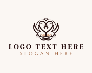Love - Heart Swan Bird logo design