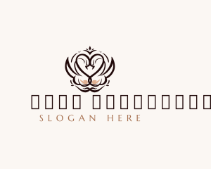 Bird - Heart Swan Bird logo design
