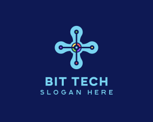 Modern Tech Cross logo design