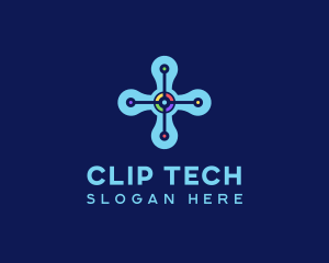 Modern Tech Cross logo design