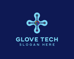 Modern Tech Cross logo design