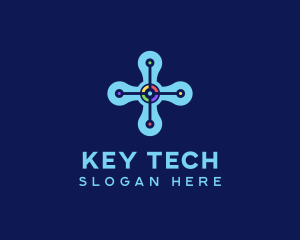 Modern Tech Cross logo design