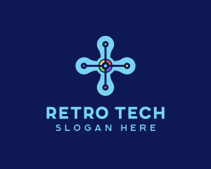 Modern Tech Cross logo design