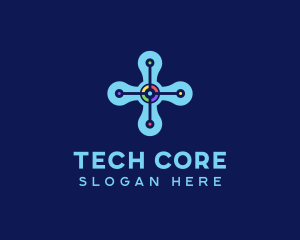 Modern Tech Cross logo design