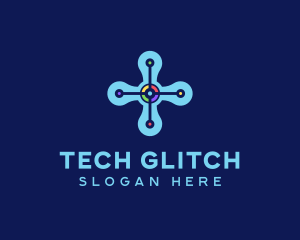 Modern Tech Cross logo design