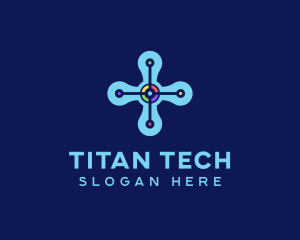 Modern Tech Cross logo design