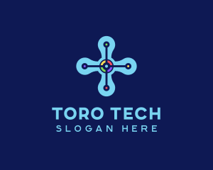 Modern Tech Cross logo design